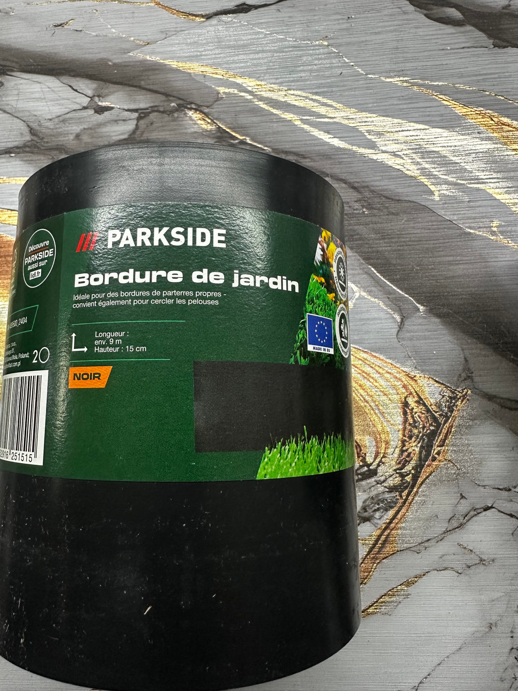 Bordura da giardino liscia, nera