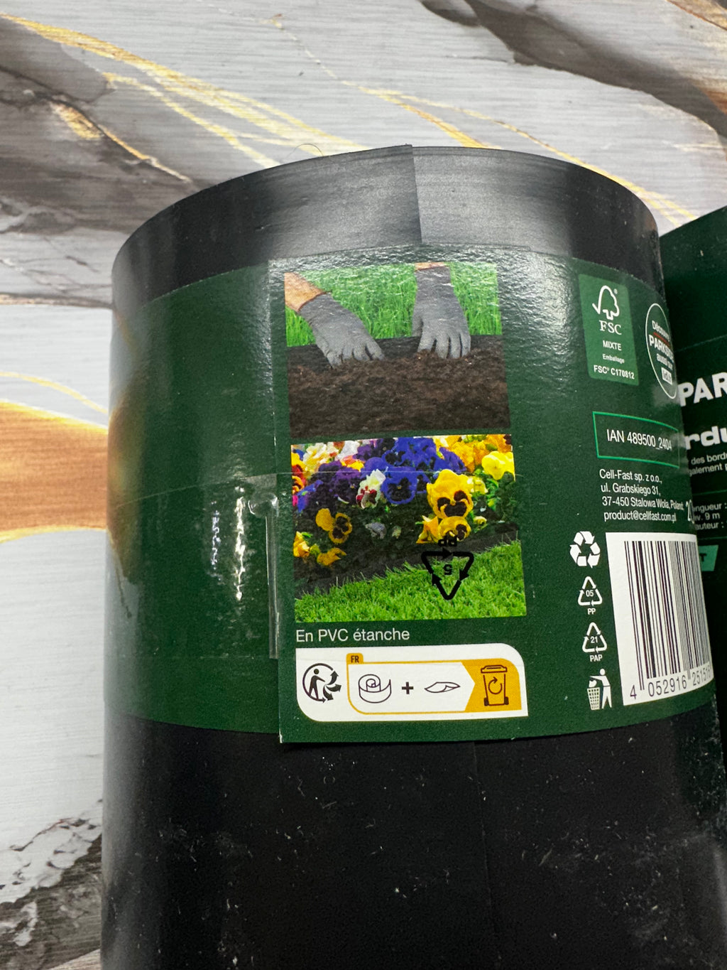 Bordura da giardino liscia, nera