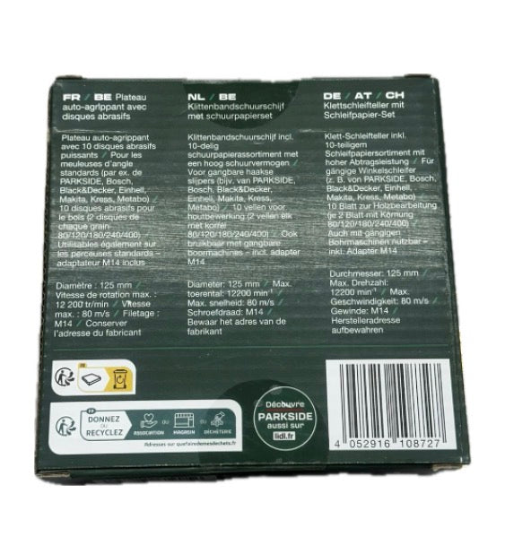 Disco per smerigliatrice angolare Parkside per la lavorazione del legno.